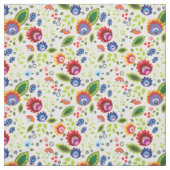 Volk bloemen op wit stof (Swatch)