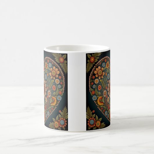 VOLK-kunst in Oekraïne - Geïnspireerd hart in meer Koffiemok (Center)