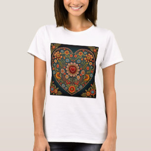 VOLK-kunst in Oekraïne - Geïnspireerd hart, meerde T-shirt