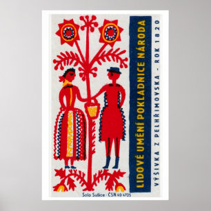 Volk Man en Vrouw met Emmer - Matchbox Print