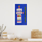 Volk Moeder met kind - Matchbox Print - Tsjechisch (Keuken)