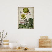 Volkamer Citrus Lemon Italiaans landschap Poster (Keuken)