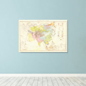 Volkerkarte von Asien - Kaart van Azië Canvas Afdruk (Insitu (Houten vloer))