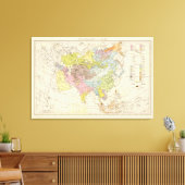 Volkerkarte von Asien - Kaart van Azië Canvas Afdruk (Insitu (Woonkamer))