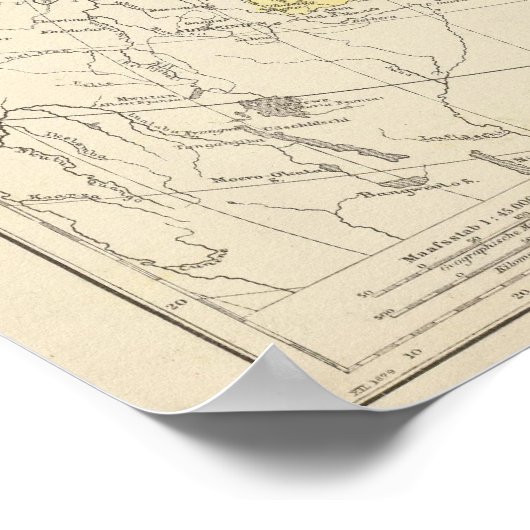 Volkerkarte von Asien - Kaart van Azië Poster (Hoek)