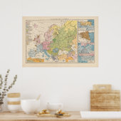 Volkerkarte von Europa, Kaart van Europa Poster (Keuken)