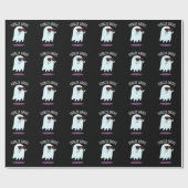 Volkomen Griezelfunctie Funny Ghost Pun Donkere BG Cadeaupapier (Vlak)