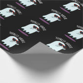 Volkomen Griezelfunctie Funny Ghost Pun Donkere BG Cadeaupapier (Hoek)