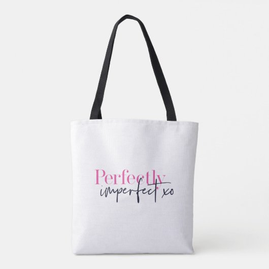 Volkomen onvolmaakte XO Inspirerend boodschap Tote Bag (Achterkant)