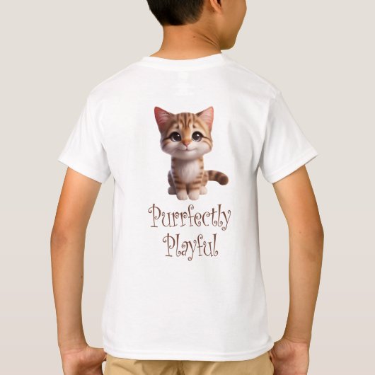 Volkomen speelse Schattigee kat T-shirt (Achterkant)