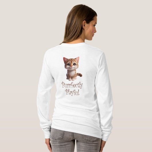 Volkomen speelse Schattigee kat T-shirt (Achterkant volledig)
