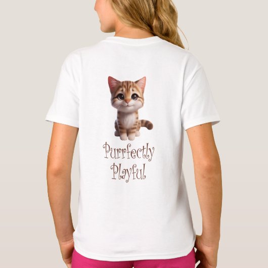 Volkomen speelse Schattigee kat T-shirt (Achterkant)