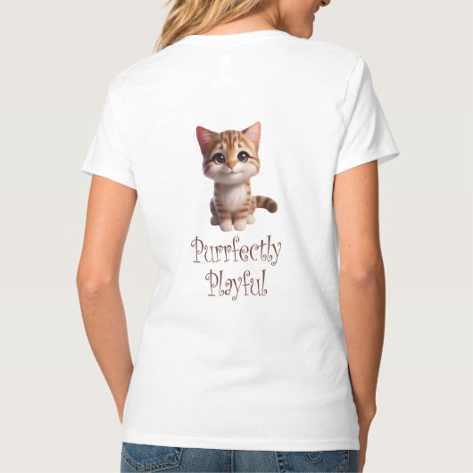 Volkomen speelse Schattigee kat T-shirt (Achterkant)