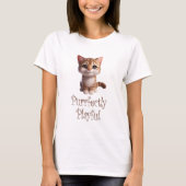 Volkomen speelse Schattigee kat T-shirt (Voorkant)