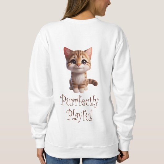 Volkomen speelse Schattigee kat Trui (Achterkant)