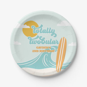 Volkomen tweejarig! Surf Beach 2e verjaardag Papieren Bordje