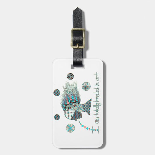 "Volkomen verward in grafische kunst Bagagelabel (Voorkant verticaal)