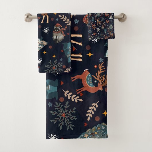 Volks Kunst Kerstmis Bad Handdoek (Insitu)
