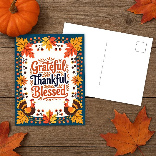 Volks Kunstkalkoen Thanksgiving Dankbaarheid Groet Briefkaart