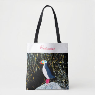 volks kunstpapegaaiduiker op rots tote bag