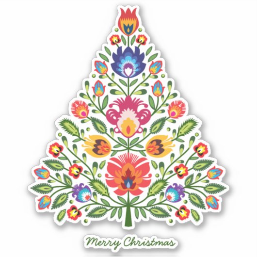 Volksbetovering: Kerstboom Sticker (Voorkant)