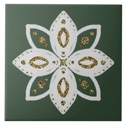 volksbloem 1 groen en wit tegeltje (Voorkant)
