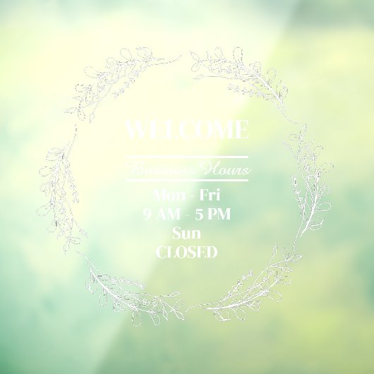 Volksbloemen Krans Bedrijf Winkel Openingstijden Raamsticker (Vel 3)