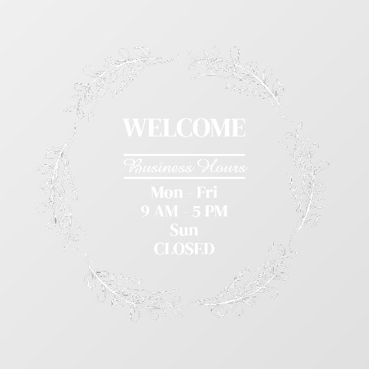 Volksbloemen Krans Bedrijf Winkel Openingstijden Raamsticker (Vel)