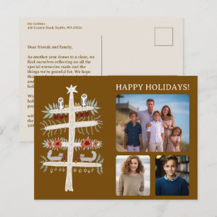Volksboom van het Leven Kerstvakantie CUSTOM 3 Fot Briefkaart