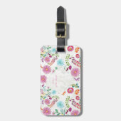 Volkse bloemen bruid-moeder geschenk- Aanpasbaar Bagagelabel (Voorkant verticaal)