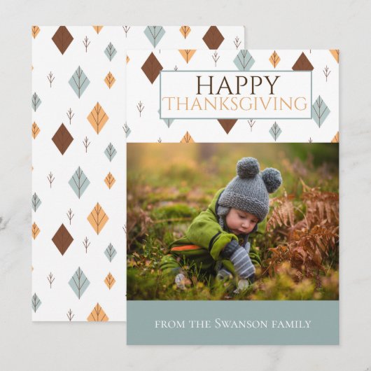 Volkse Herfst Foto Feestdagenkaart (Voorkant / Achterkant)