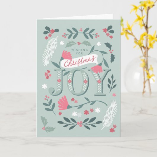 Volkse kerstgroet kaart (Gele Bloem)