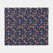 Volkse Rustieke Bloem Fleece Deken (Voorkant (Horizontaal))