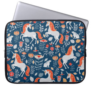 Volksfantasie: Eenhoorns, Konijnen, Vogels Laptop Sleeve