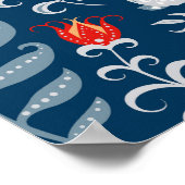 Volksfantasie: Eenhoorns, Konijnen, Vogels Poster (Hoek)