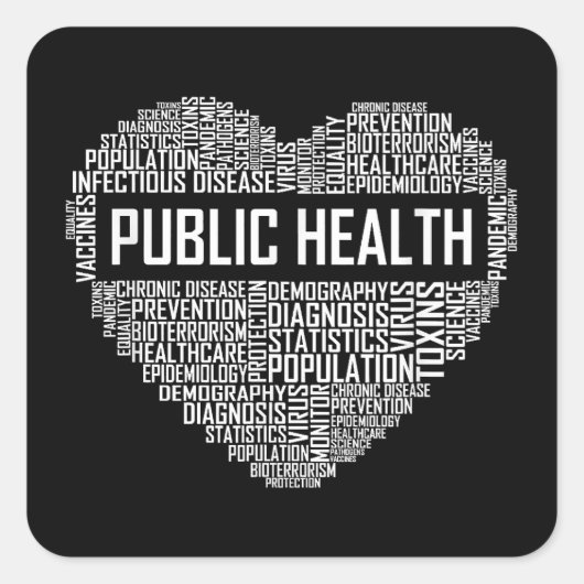Volksgezondheid Hartgeschenk Gezondheidszorgmedewe Vierkante Sticker (Voorkant)