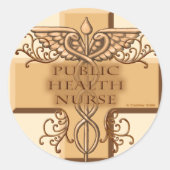 Volksgezondheid Verpleegkundige Caduceus Sticker (Voorkant)