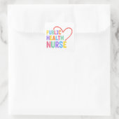 Volksgezondheid Verpleegkundige Hart Vierkante Sticker (Tas)