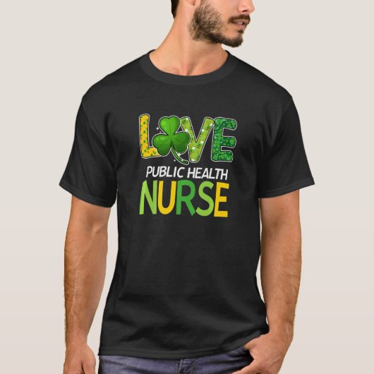 Volksgezondheid Verpleegster St Patricks Day Love  T-shirt (Voorkant)