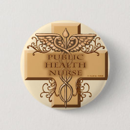 Volksgezondheidsverpleegster Caduceus Ronde Button 5,7 Cm