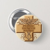 Volksgezondheidsverpleegster Caduceus Ronde Button 5,7 Cm (Voorkant /achterkant)