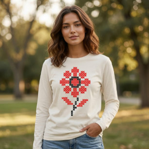 Volkskruissteekbloem Tri-Blend shirt