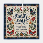 Volkskunst Bedankt Glas Ornament (Achterkant)