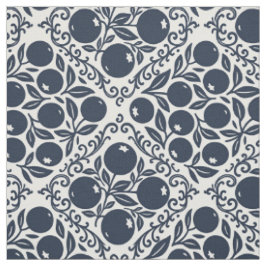 Volkskunst blauwe bes blokprint in marineblauw en stof