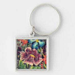 Volkskunst Bloemen in Bloei Sleutelhanger