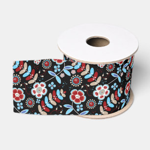 Volkskunst Bloemmotief Grosgrain Lint