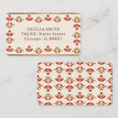     Volkskunst bloemrijke rand cute gezellig rusti Visitekaartje (Voorkant / Achterkant)