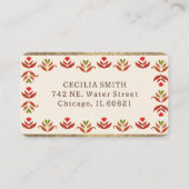     Volkskunst bloemrijke rand cute gezellig rusti Visitekaartje (Voorkant)