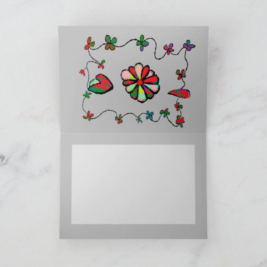 Volkskunst bloemschikken kaart (Binnen)