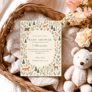 Volkskunst bos babyshower kaart